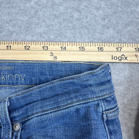 7 For All Mankind Jeans SZ 31 Medium Wash Stretch Denim Relaxed Skinny Straight - Picture 9 of 12